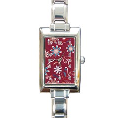 Floral Seamless Pattern Vector Rectangle Italian Charm Watch by Nexatart