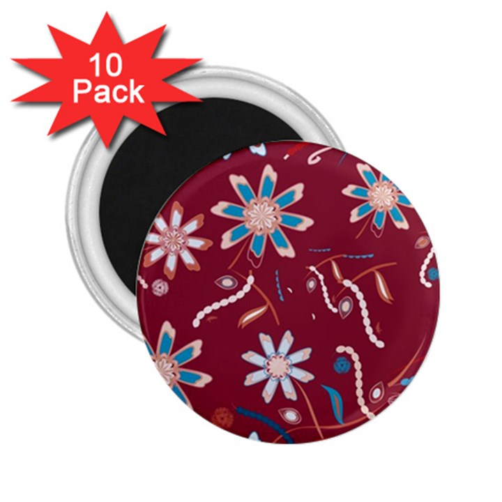 Floral Seamless Pattern Vector 2.25  Magnets (10 pack) 