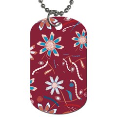 Floral Seamless Pattern Vector Dog Tag (one Side) by Nexatart