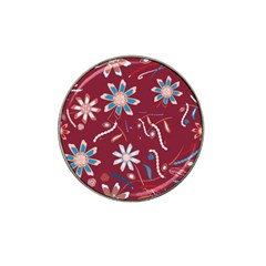 Floral Seamless Pattern Vector Hat Clip Ball Marker by Nexatart