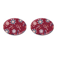 Floral Seamless Pattern Vector Cufflinks (oval) by Nexatart