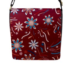 Floral Seamless Pattern Vector Flap Messenger Bag (l)  by Nexatart