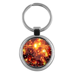 Summer Evening Key Chains (round)  by Nexatart