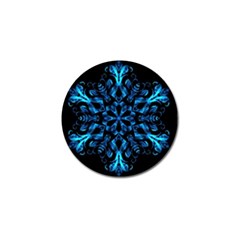 Blue Snowflake Golf Ball Marker by Nexatart