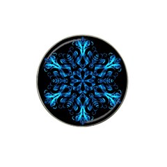 Blue Snowflake Hat Clip Ball Marker by Nexatart