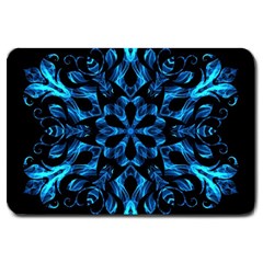 Blue Snowflake Large Doormat  by Nexatart