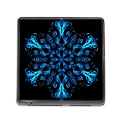 Blue Snowflake Memory Card Reader (square) by Nexatart