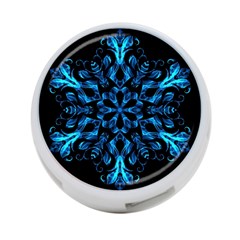 Blue Snowflake 4-port Usb Hub (two Sides)  by Nexatart