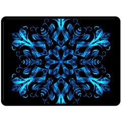 Blue Snowflake Fleece Blanket (large)  by Nexatart