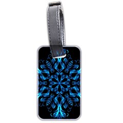 Blue Snowflake Luggage Tags (two Sides) by Nexatart