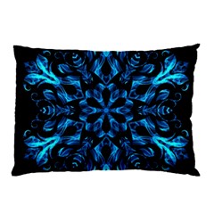 Blue Snowflake Pillow Case (two Sides) by Nexatart