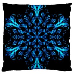 Blue Snowflake Large Cushion Case (one Side) by Nexatart