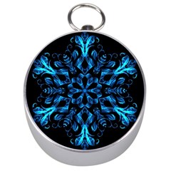 Blue Snowflake Silver Compasses by Nexatart