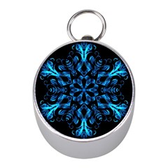 Blue Snowflake Mini Silver Compasses by Nexatart