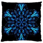 Blue Snowflake Large Flano Cushion Case (Two Sides) Back