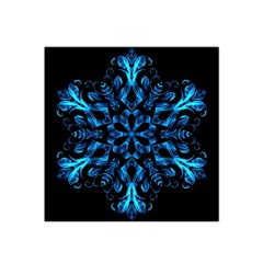 Blue Snowflake Satin Bandana Scarf by Nexatart