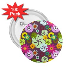 Floral Seamless Pattern Vector 2 25  Buttons (100 Pack)  by Nexatart