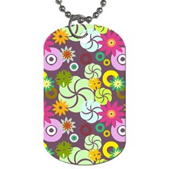 Floral Seamless Pattern Vector Dog Tag (one Side) by Nexatart