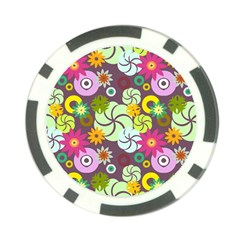 Floral Seamless Pattern Vector Poker Chip Card Guard (10 Pack) by Nexatart