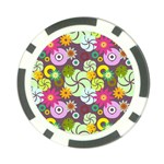 Floral Seamless Pattern Vector Poker Chip Card Guard (10 pack) Front