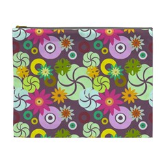 Floral Seamless Pattern Vector Cosmetic Bag (xl) by Nexatart