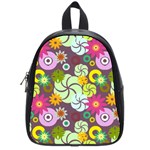 Floral Seamless Pattern Vector School Bags (Small)  Front