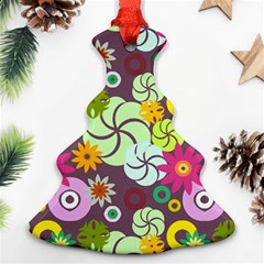 Floral Seamless Pattern Vector Christmas Tree Ornament (two Sides) by Nexatart