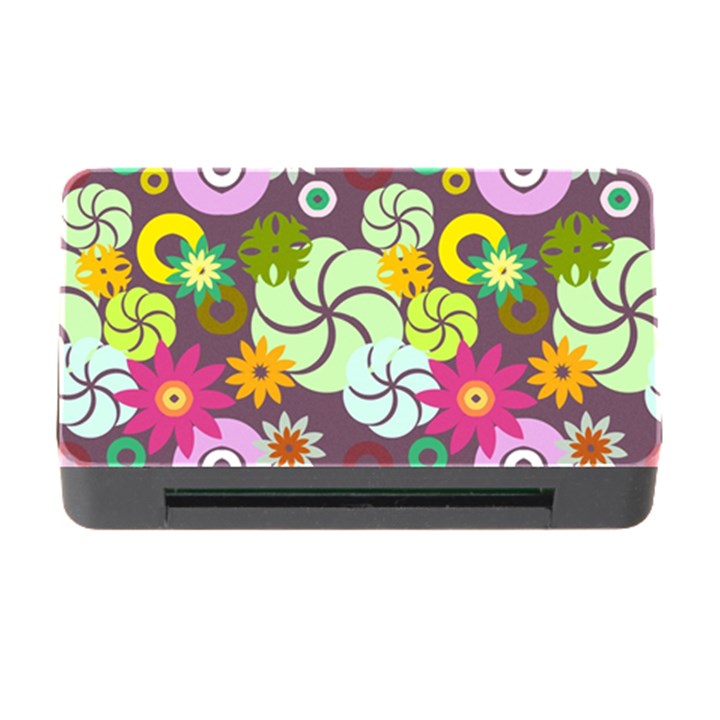 Floral Seamless Pattern Vector Memory Card Reader with CF