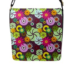 Floral Seamless Pattern Vector Flap Messenger Bag (l)  by Nexatart