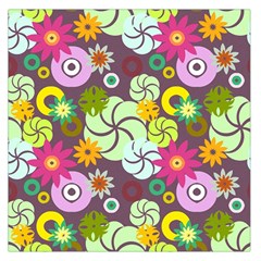 Floral Seamless Pattern Vector Large Satin Scarf (square) by Nexatart