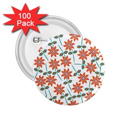 Floral Seamless Pattern Vector 2 25  Buttons (100 Pack)  by Nexatart