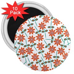 Floral Seamless Pattern Vector 3  Magnets (10 Pack)  by Nexatart