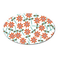 Floral Seamless Pattern Vector Oval Magnet by Nexatart