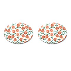 Floral Seamless Pattern Vector Cufflinks (oval) by Nexatart