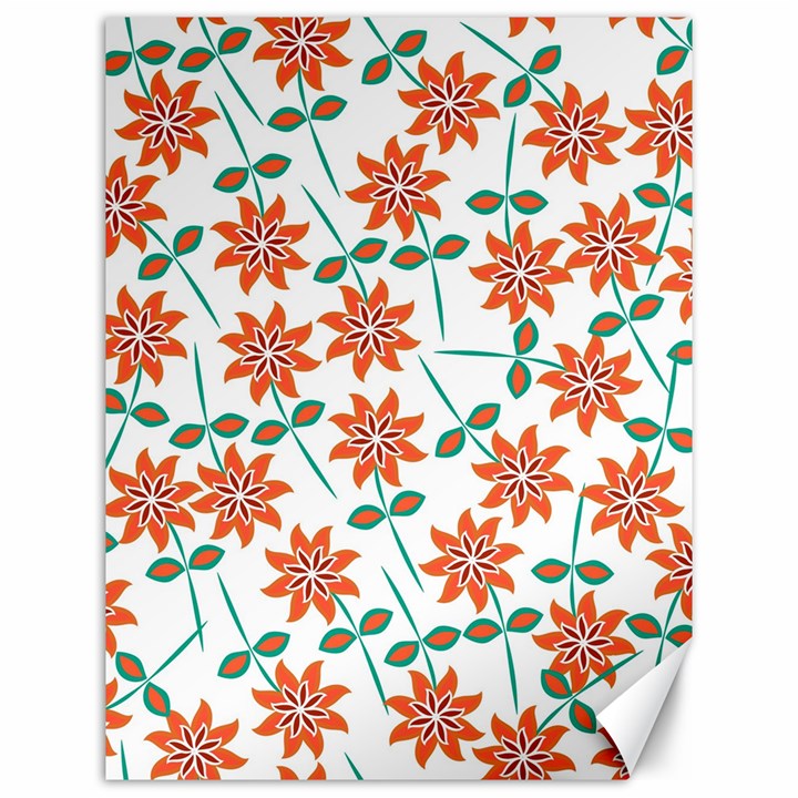 Floral Seamless Pattern Vector Canvas 12  x 16  