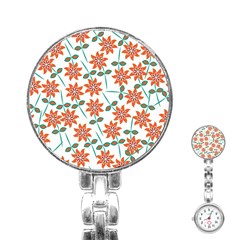 Floral Seamless Pattern Vector Stainless Steel Nurses Watch by Nexatart