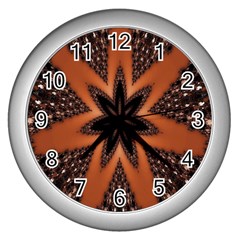 Digital Kaleidoskop Computer Graphic Wall Clocks (silver)  by Nexatart