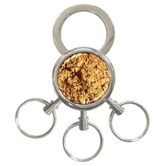 Abstract Brachiate Structure Yellow And Black Dendritic Pattern 3-ring Key Chains by Nexatart