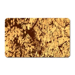 Abstract Brachiate Structure Yellow And Black Dendritic Pattern Magnet (rectangular) by Nexatart