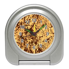 Abstract Brachiate Structure Yellow And Black Dendritic Pattern Travel Alarm Clocks by Nexatart