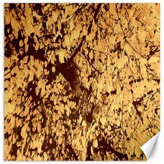 Abstract Brachiate Structure Yellow And Black Dendritic Pattern Canvas 16  X 16   by Nexatart