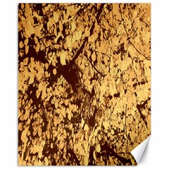 Abstract Brachiate Structure Yellow And Black Dendritic Pattern Canvas 16  X 20   by Nexatart