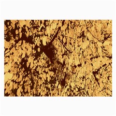 Abstract Brachiate Structure Yellow And Black Dendritic Pattern Large Glasses Cloth by Nexatart