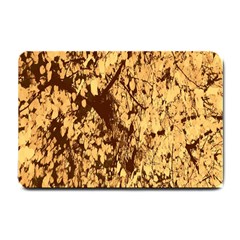 Abstract Brachiate Structure Yellow And Black Dendritic Pattern Small Doormat  by Nexatart