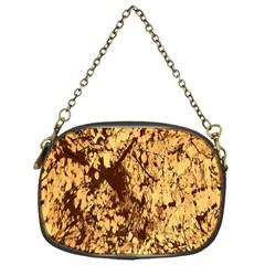 Abstract Brachiate Structure Yellow And Black Dendritic Pattern Chain Purses (one Side)  by Nexatart