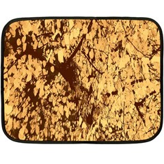 Abstract Brachiate Structure Yellow And Black Dendritic Pattern Fleece Blanket (mini) by Nexatart