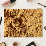 Abstract Brachiate Structure Yellow And Black Dendritic Pattern Cosmetic Bag (XL) Back