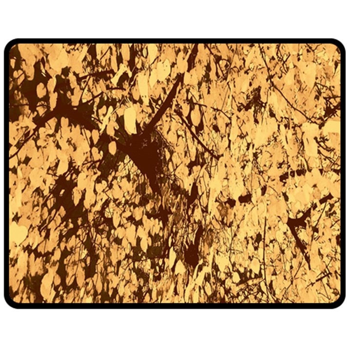 Abstract Brachiate Structure Yellow And Black Dendritic Pattern Fleece Blanket (Medium) 