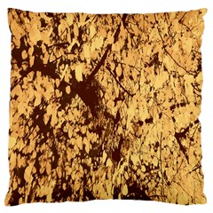 Abstract Brachiate Structure Yellow And Black Dendritic Pattern Large Cushion Case (two Sides)