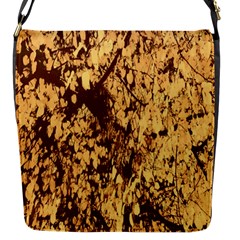 Abstract Brachiate Structure Yellow And Black Dendritic Pattern Flap Messenger Bag (s) by Nexatart